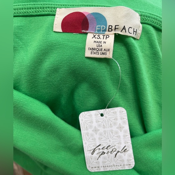 NWT Free People Beach Rosalia Jersey Low Back Mini Dress Emerald Bay Size Small - Picture 7 of 9